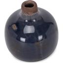 Dark Grey Mini Ceramic Vase | Glossy Round Bud Vase | Small Decorative Accent for Home or Gift