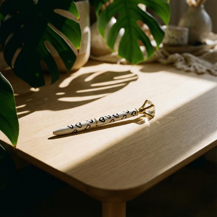 Luxury Gem Pen in Gift Box  - Diamond Pen Cute Stocking Stuffer Gift for Her - Sealed With a Kiss, Warrior, Live Your Best Life