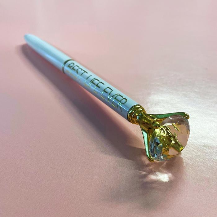 Luxury Gem Pen in Gift Box  - Diamond Pen Cute Stocking Stuffer Gift for Her - Sealed With a Kiss, Warrior, Live Your Best Life