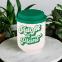 Adopt a Plant Ceramic To Go Mug Pretty Eco- and Plant-Themed To-Go Mugs with Silicone Lids | Eco-friendly Gifts - 5 Options!