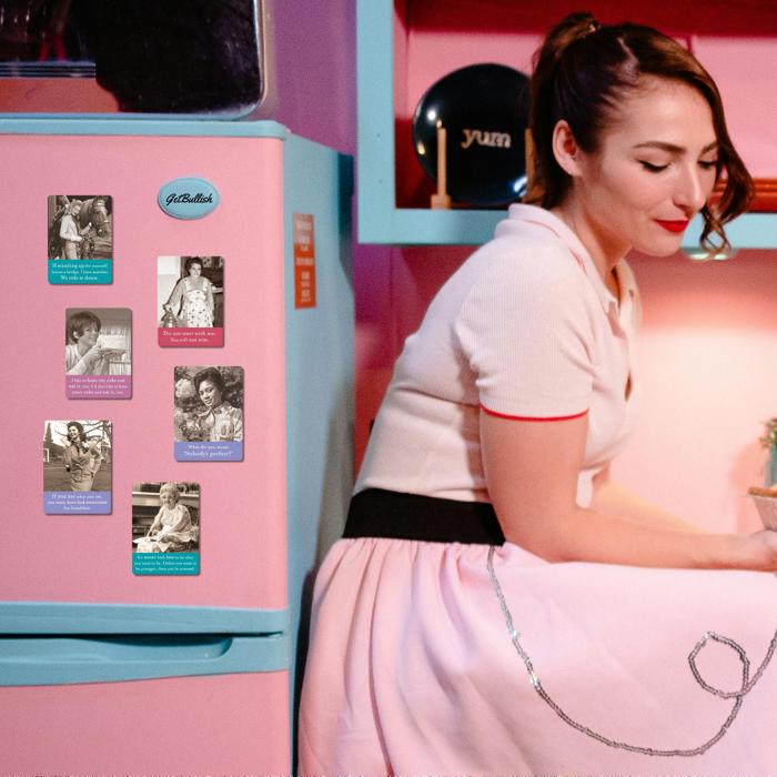 Retro Ladies Funny Fridge Magnets | Gift Stocking Stuffer 1950s Quotes Refrigerator Flexible Magnets