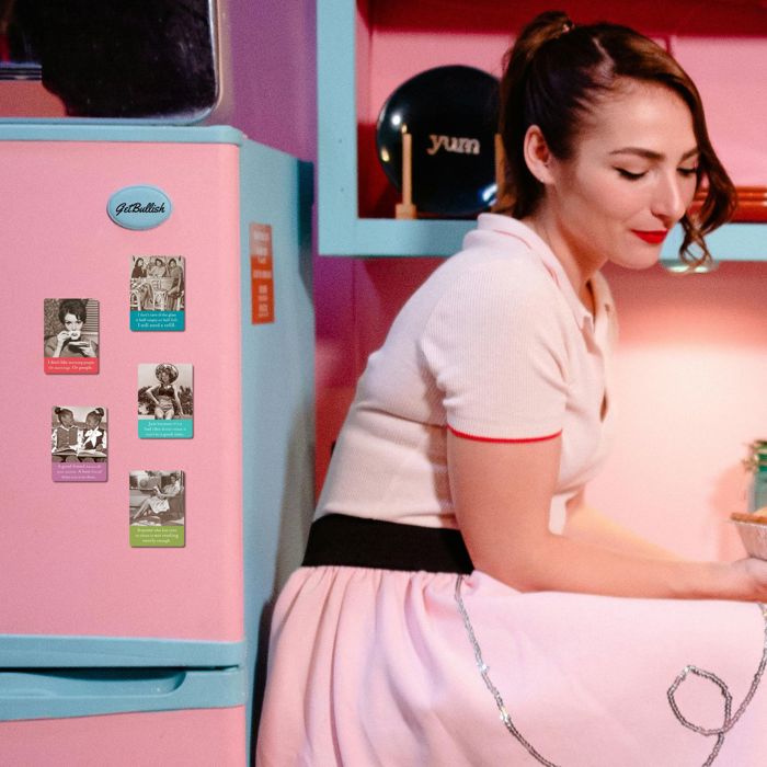 Retro Ladies Funny Fridge Magnets | Gift Stocking Stuffer 1950s Quotes Refrigerator Flexible Magnets