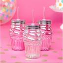 Pretty Pink Cupcake Sipper Glass Pretty Glass Cocktail Straw Sippers
