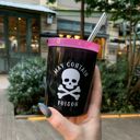 May Contain Poison Glass Double Old Fashioned Pretty Glass Cocktail Straw Sippers