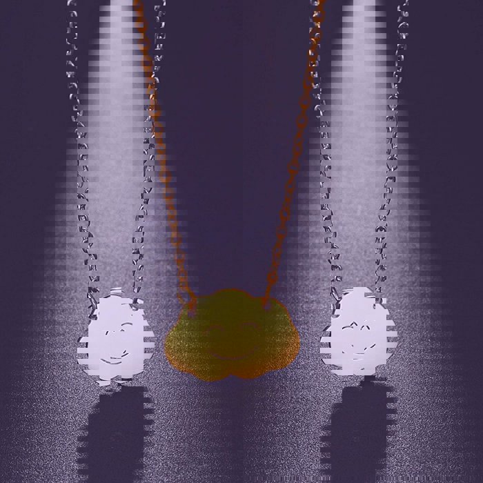 Happy Cloud Minimalist Necklace in Silver or Gold