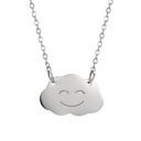 Silver Happy Cloud Minimalist Necklace in Silver or Gold
