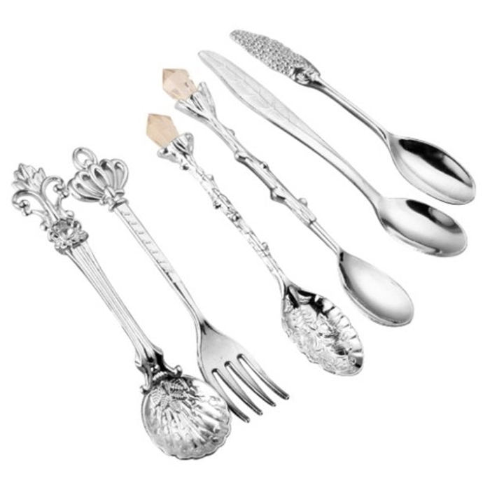 The Queen's Royal Beverage Spoons and Itty-Bitty Fork | In Antique Bronze or Silver