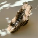 Ash Brown Velvet Claws Plush Hair Clips | Faux Fur Hair Claws