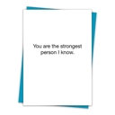 Strongest Person 6 Pack Greeting Cards Cute and Funny Sayings Minimalist White Cards with Envelopes Blank Inside