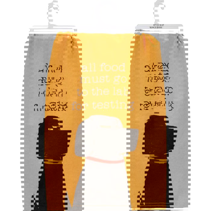 All Food Must Go To The Lab For Testing Dog Dish Cloth Towel Black Lab Labrador Retriever Funny Quote Gift