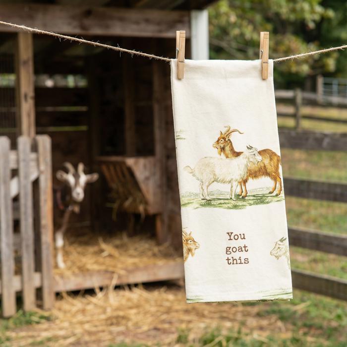 Animal Puns Embroidered Tea and Dish Towels | Linen Novelty Kitchen Towels