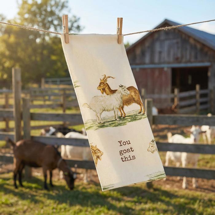 Animal Puns Embroidered Tea and Dish Towels | Linen Novelty Kitchen Towels