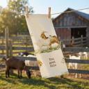 You Goat This Animal Puns Embroidered Tea and Dish Towels | Linen Novelty Kitchen Towels