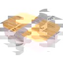 One of Each Color 1 Gray 1 Yellow 1 Pink Bamboo Bento Lunch Boxes in 3 Pretty Colors