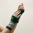 Green Bird Applique Arm Warmers | Fingerless Gloves in Black, Pink, or Green