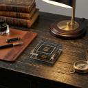 Best Dad Ever Paperweight in Black Grid Pattern | 3"x3" Christmas for Dad | Gifts for Dads Fathers Grandpas | Presents for Men, Husband Gift Stocking Stuffers