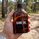 Game On Amber Mini Flask | Sports Themed Liquor Bottle Glass Christmas for Dad | Gifts for Dads Fathers Grandpas | Presents for Men, Husband Gift Stocking Stuffers