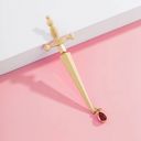 Gold Sword Maiden Single Stabby Earring in Gold or Silver | 3.5" Long Dagger Earrings for Feminists, Goths