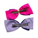  Pom Bow Hair Clips | Nylon Alligator Clips Hair Accessory [4 Styles]