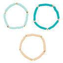  3 Pack Bracelet Set in Sage / Mint / Nude | Shades of Green Clay-like Beaded Jewelry