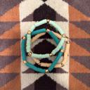  3 Pack Bracelet Set in Sage / Mint / Nude | Shades of Green Clay-like Beaded Jewelry