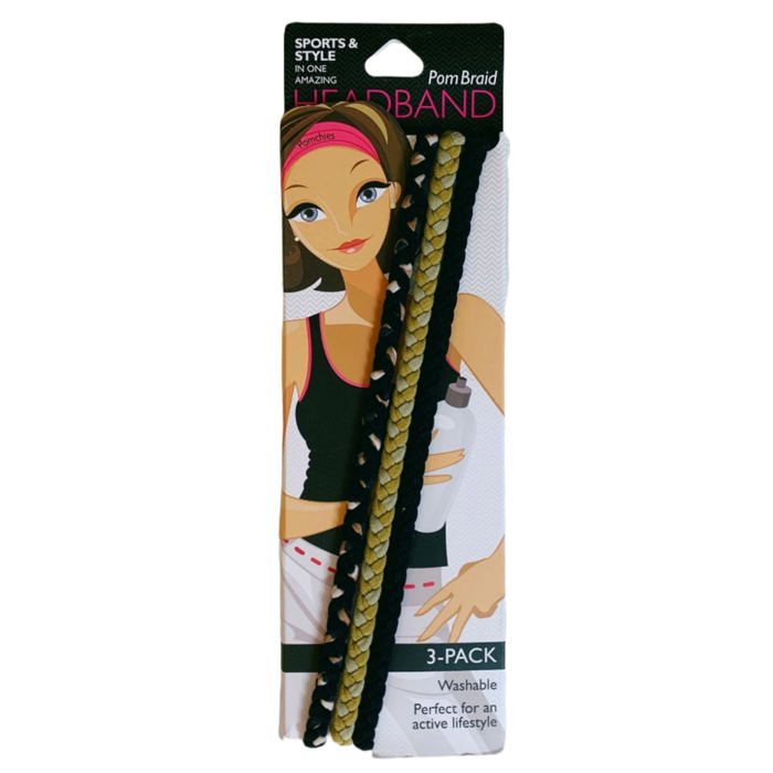 Braided Rope Stretch Workout Headband Packs and Singles