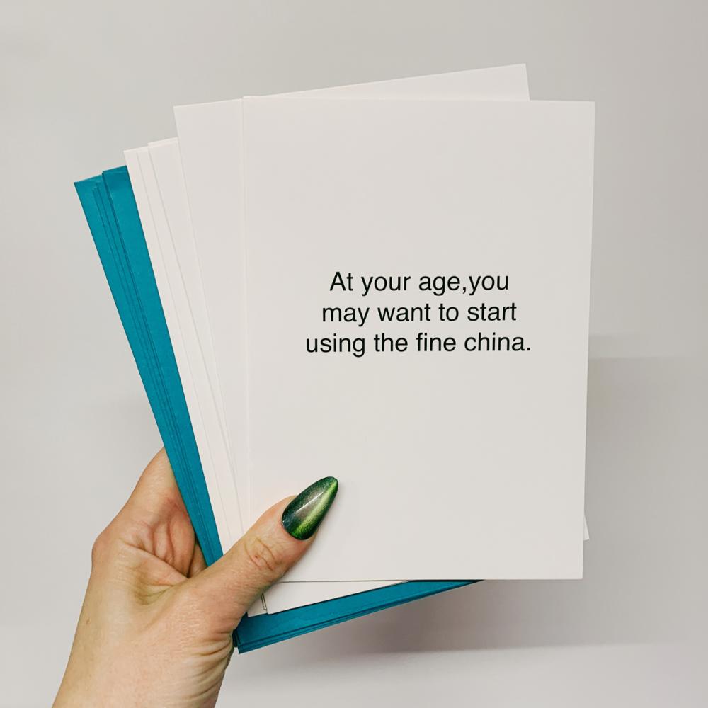 6 Pack Greeting Cards Cute and Funny Sayings Minimalist White Cards with Envelopes Blank Inside