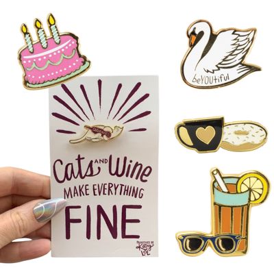 Cute Enamel Pins on Giftable Cards - 20+ Styles Available