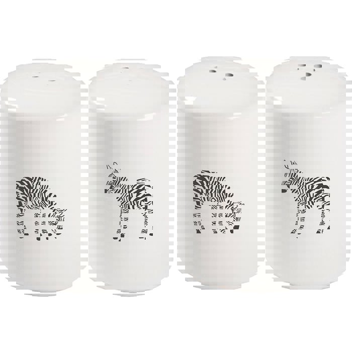 Zebra Salt And Pepper Shakers Set and Vase Planter Bundle | Zebra Lover Gifts