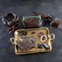  4 Pack Satin Hair Tie Pack in Black / Brown / Cheetah / Nude | Stretchy Scrunchies Hair Accessory