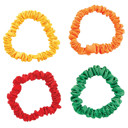 4 Pack Satin Hair Tie Pack in Red / Orange / Yellow / Green  Spa Stocking Stuffers Under $15