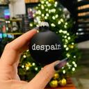  Despair Holiday Mini Glass Ornament in Black - Goth, Black Christmas, Funny Xmas