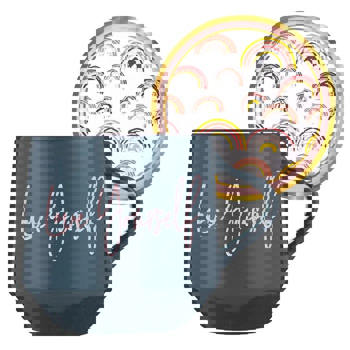 Love Yourself Mug & Coaster Lid with Rainbow Design | Pride LGBTQ