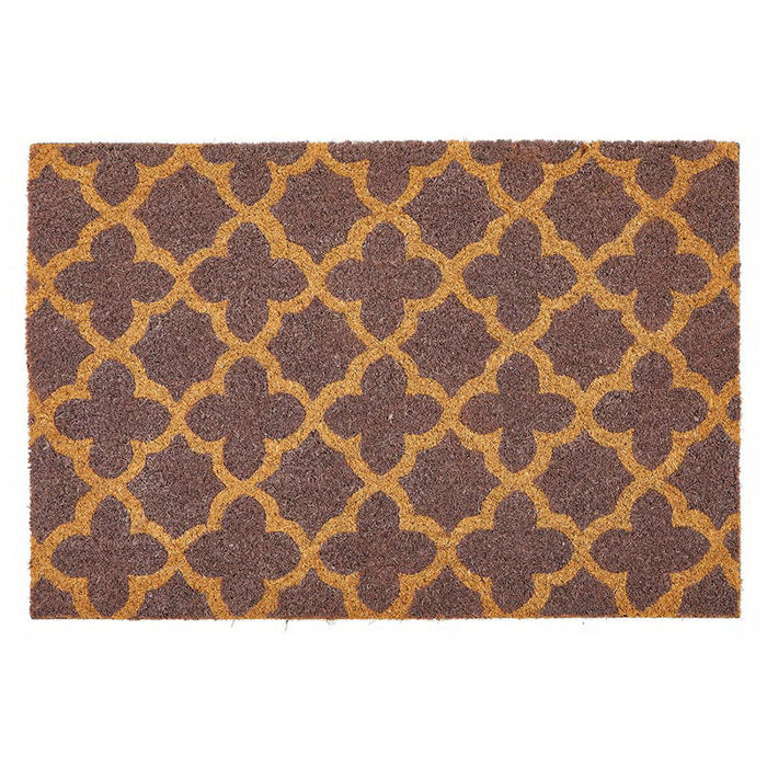 Lavender Print Coir Fiber Doormat | Outdoor Patio Rug | 24" X 17"