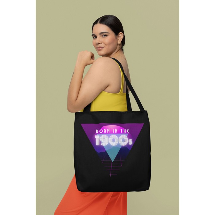 Born in the 1900s Tote Bag in Black | 18" x 18"
