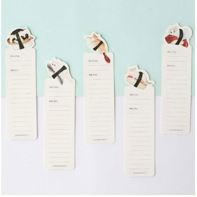 30-Pack Sushi Cat Paper Bookmarks | Cat Lover Gifts