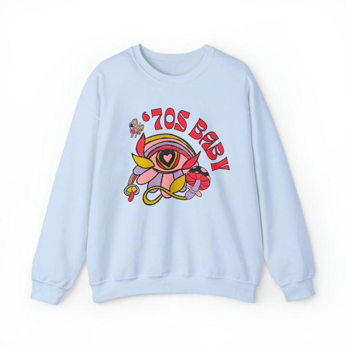 70's Baby Retro Unisex Heavy Blend™ Crewneck Sweatshirt | Retro 70s Pullover Top - Gen X Boomer Funny Shirt 