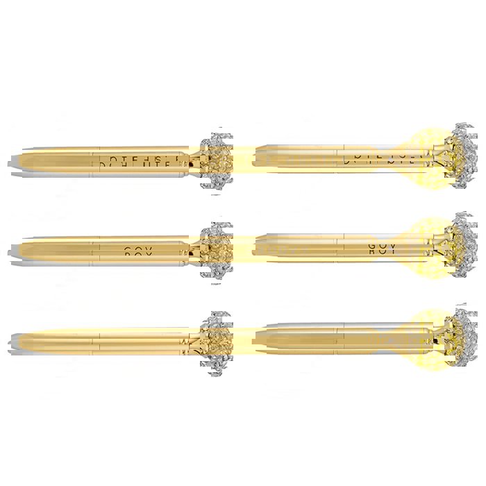 Do the Hustle Gold Embellished Gold Disco Pen Set of 6 | Giftable Pens | Novelty Office Desk Supplies