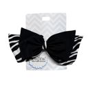 Zebra/Black Pom Bow Hair Clips | Nylon Alligator Clips Hair Accessory [4 Styles]