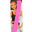 Tropic Pink Wide Pom Braid Headband Pom Braid and Knotted Headbands | Nylon Hairband Hair Accessory | Workout Headband Packs and Singles
