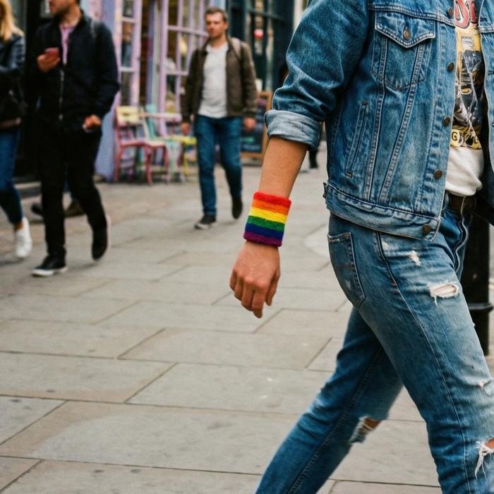 '80s Style Rainbow Wristbands | Absorbent Stretch Exercise Cuffs