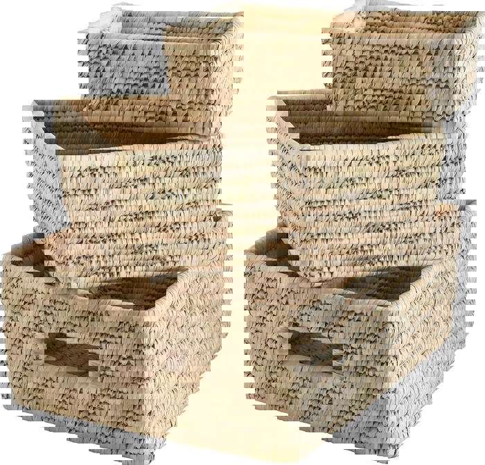 Eco-Friendly Woven Storage Basket Sets – Closet, Bathroom & Pantry Organizers