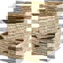 Set of 3 Rectangular Basket Set Eco-Friendly Woven Storage Basket Sets – Closet, Bathroom & Pantry Organizers