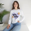 White Small 90's Baby Unisex Heavy Blend™ Crewneck Sweatshirt - Gen X Millennial Funny Shirt 