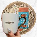  Gift Basket Golden Girl Coffee Mug | 3 Gift Items in a Reusable Basket - 50th birthday, Mothers Day, gifts for moms