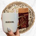  Gift Basket Golden Girl Coffee Mug | 3 Gift Items in a Reusable Basket - 50th birthday, Mothers Day, gifts for moms