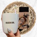  Gift Basket Golden Girl Coffee Mug | 3 Gift Items in a Reusable Basket - 50th birthday, Mothers Day, gifts for moms