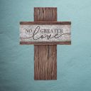  No Greater Love Sculpted Resin Hanging Home Church or Office Wall Cross | 8"