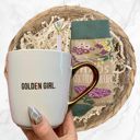  Gift Basket Golden Girl Coffee Mug | 3 Gift Items in a Reusable Basket - 50th birthday, Mothers Day, gifts for moms