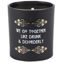  Gin Scented Art Deco Soy Candle | We Go Together Like Drunk And Disorderly Jar Candle | Gold Accents Matte Black Glass | 35hrs Burn Time